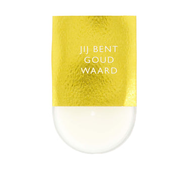 Scented candle in a wrapper—"You're Worth Your Weight in Gold" | white / gold