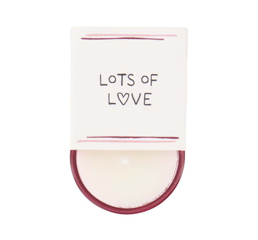 Duftkerze in einer Verpackung „Lots of Love“ | rosa