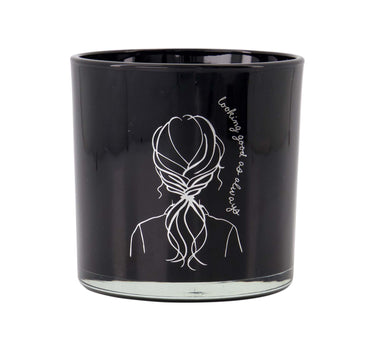 geurkaars glas vrouw | black