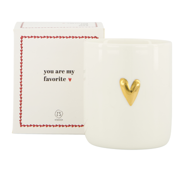 geurkaars keramiek in doosje favorite wit/rood | white / red