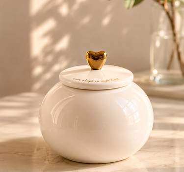 bewaarpot keramiek voor altijd in mijn hart | white / gold
