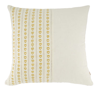 kussen hartjes 45x45cm | white / ochre