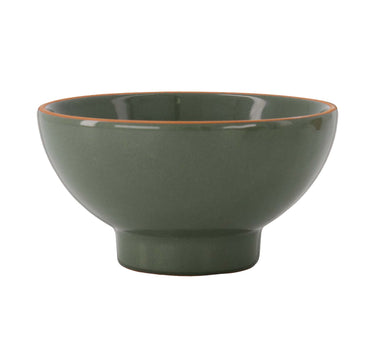 Kom terracotta hartje van Zusss in donkergroen met terracotta rand.