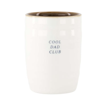 koffiemok cool dad club inclusief | white / brown van Zusss, witte keramische mok met bruine binnenkant