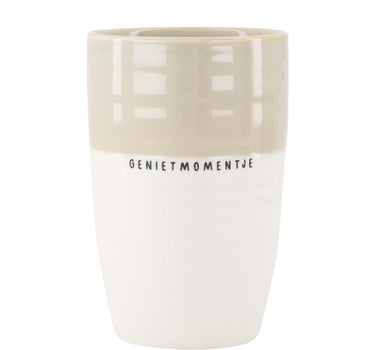 mok L genietmomentje | white / sand