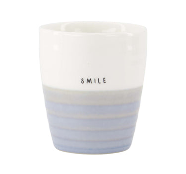 koffiemok smile | wit / lichtblauw