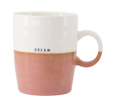 Teetasse „Dream“ von Zusss aus weißer/dunkelrosa Keramik mit Henkel