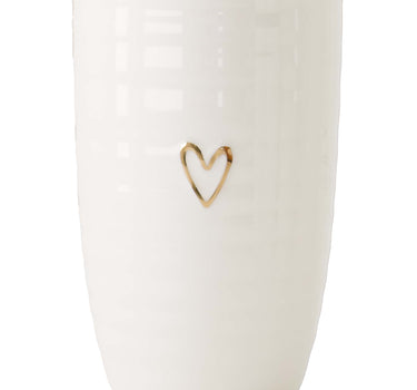 mok L lijn hartje | white / gold