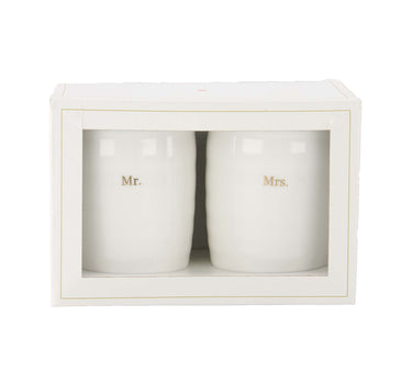 set van 2 mokken Mr & Mrs | white / gold