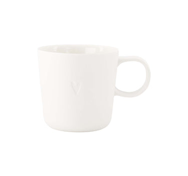 Kaffeetasse mit Henkel und Herzchen | weiß