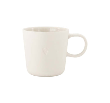 coffee mug with heart-shaped handle | sand