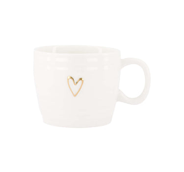 Heart-shaped Cappuccino Mug Line | White / Gold
