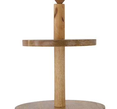 etagere hout hartje naturel van Zusss, houten staander met ronde basis en hartvormige top.