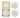 set van 6 onderzetters hartje love this day | white / gold