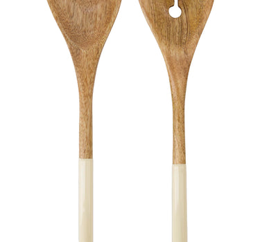 Slacouvert hout hartje sand: twee houten slacouverts met hartvormige kop, van Zusss.