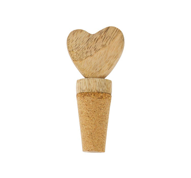 Wijnstopper hartje naturel van Zusss, houten stop voor wijnfles.