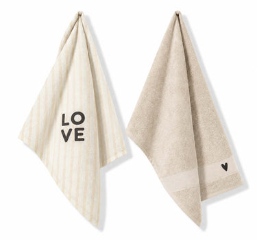 Kitchen Set: Stripes, Love, Heart | Sand