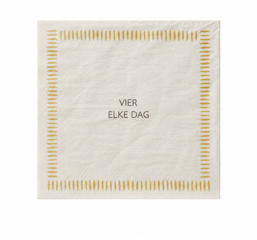 square napkins, set of four, for everyday use | white / ochre