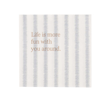 servetten vierkant life is more fun with you around (GB) | ash blue / white