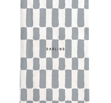 servetten rechthoek darling wit/grijsblauw | white / ash blue