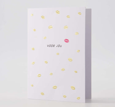 greeting card for you white/gold | yellow/gray/blue