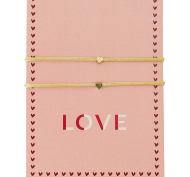 Postkarte Freundschaftsbänder Liebe | rosa / rot