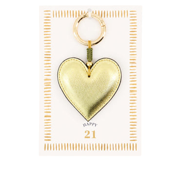 ansichtkaart sleutelhanger happy 21 | white / ochre