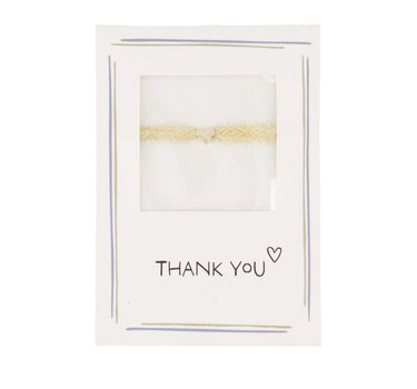 armbandje hartje thank you | white / gold / blue