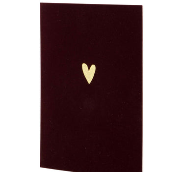 wenskaart hartje velvet rood/goud | red / gold