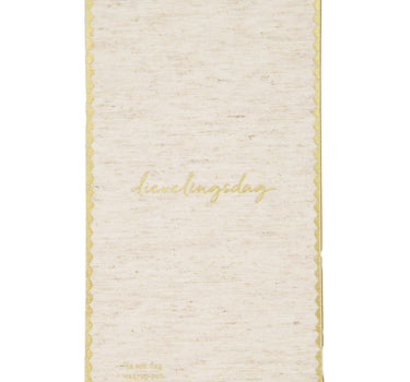 Verjaardagskalender lievelingsdag linnen van Zusss met gouden ringbinding.
