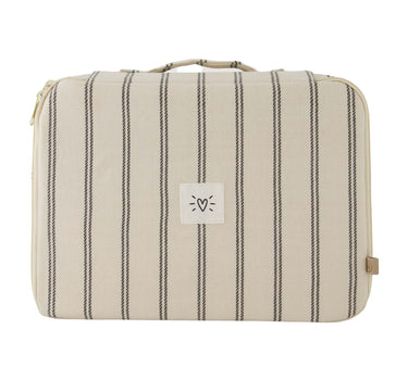 lunch koeltas met strepen off white zand canvas van Zusss