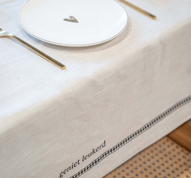 Tischdecke Tekstrand Sand/Anthrazitgrau | Sand / Anthrazitgrau