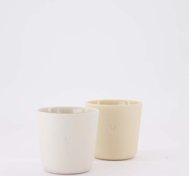 set van 2 koffiemokken Hartje - Keramieken mokken - Sand - 230ml