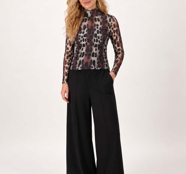 mesh top with giraffe print | multicolor