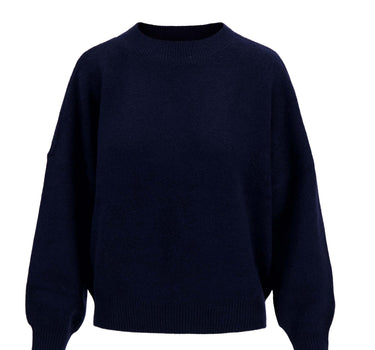 sweater with heart detail | dark blue / red