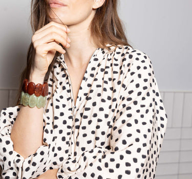 armband van kralen elastiek | mid brown