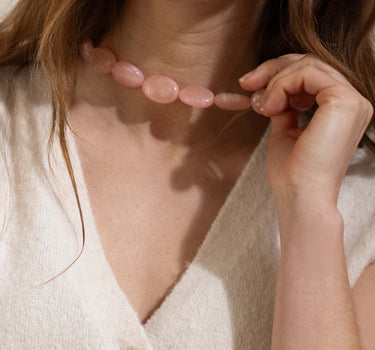 ketting van platte kralen | crispy pink