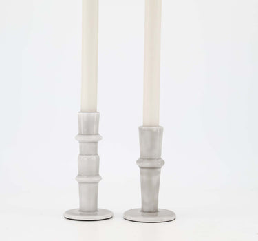 Cadeauset - Kandelaar S en M, witte kandelaars met witte kaarsen van Zusss.