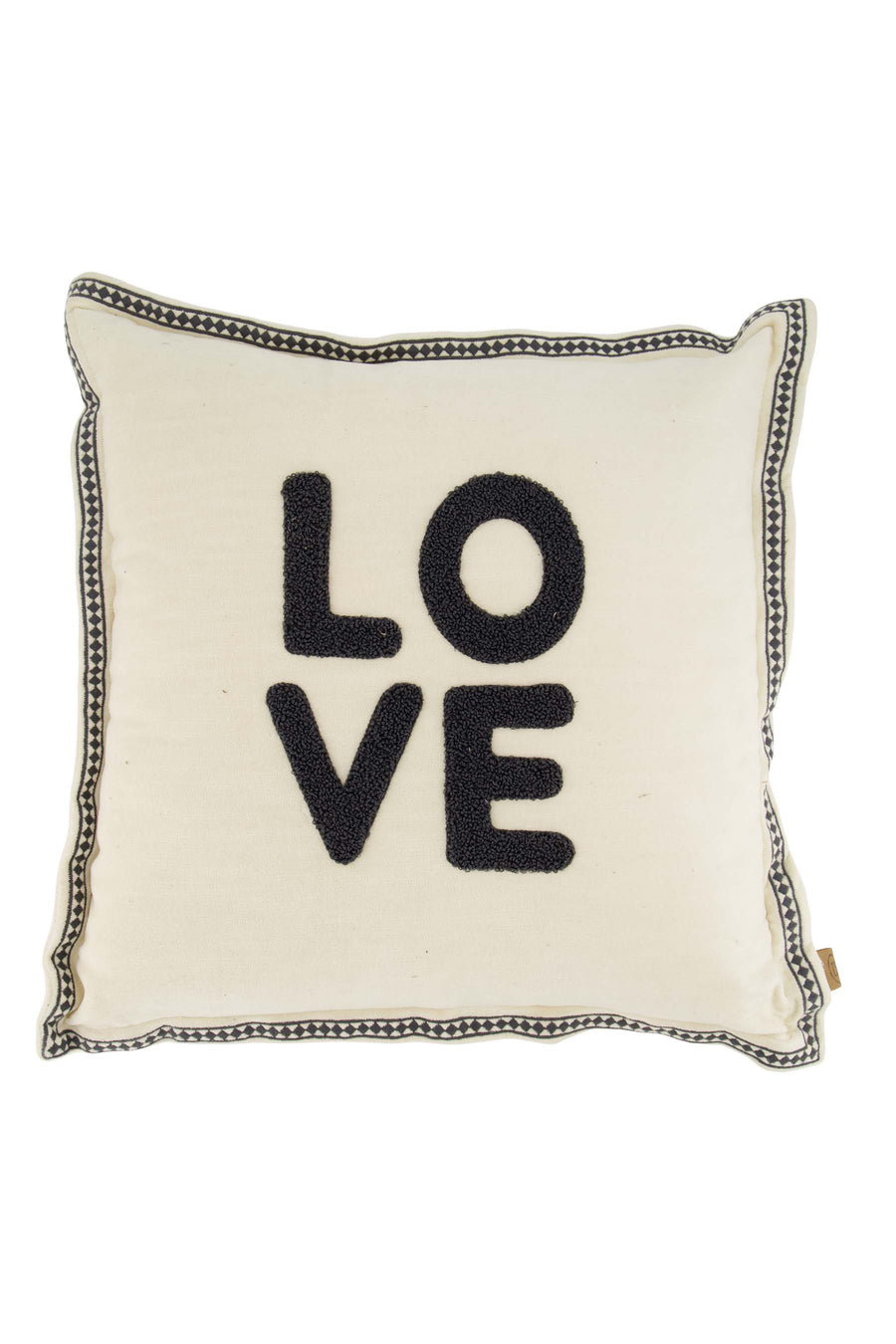 kussen love 45x45cm zand/antracietgrijs | zand / antracietgrijs