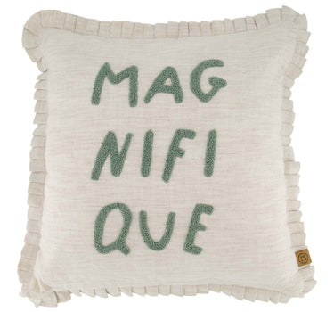 Kissen Ruffle Magnifique 45 x 45 cm Pfeffer und Salz/Graublau | Pfeffer und Salz/Graublau