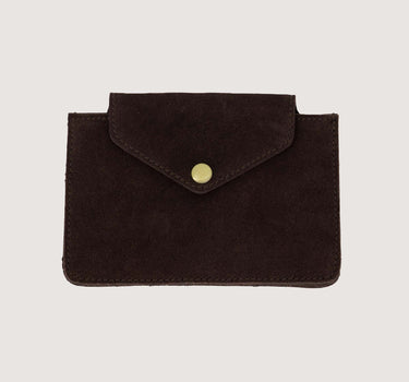 suede wallet | chocolate