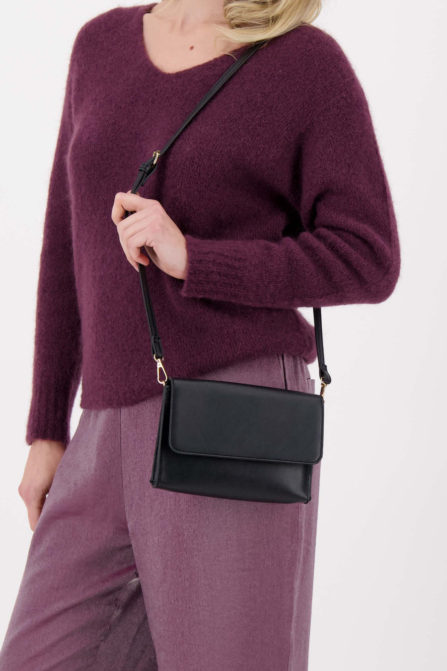 clutch met hart spiegel | zwart