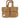 padded puffer tas met hart hanger | hazelnut