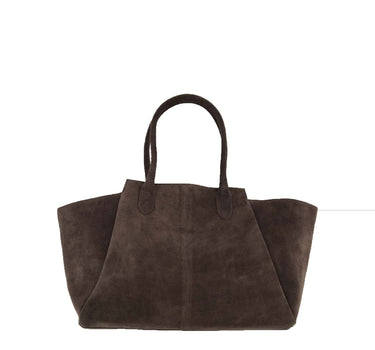 suede shopper | dark choco