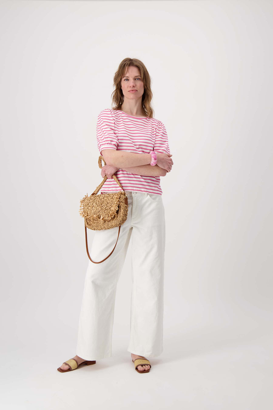 raffia shoulder bag with fringe | sahara