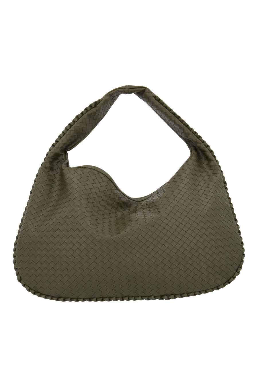 grote gevlochten tas | light mossgreen