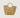 zeegras rieten tas met streep voering groot | beige
