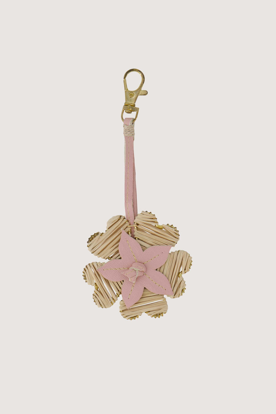 tas/sleutel hanger bloem PU | soft pink