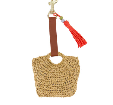 gehaakte tas/sleutelhanger tas | coral