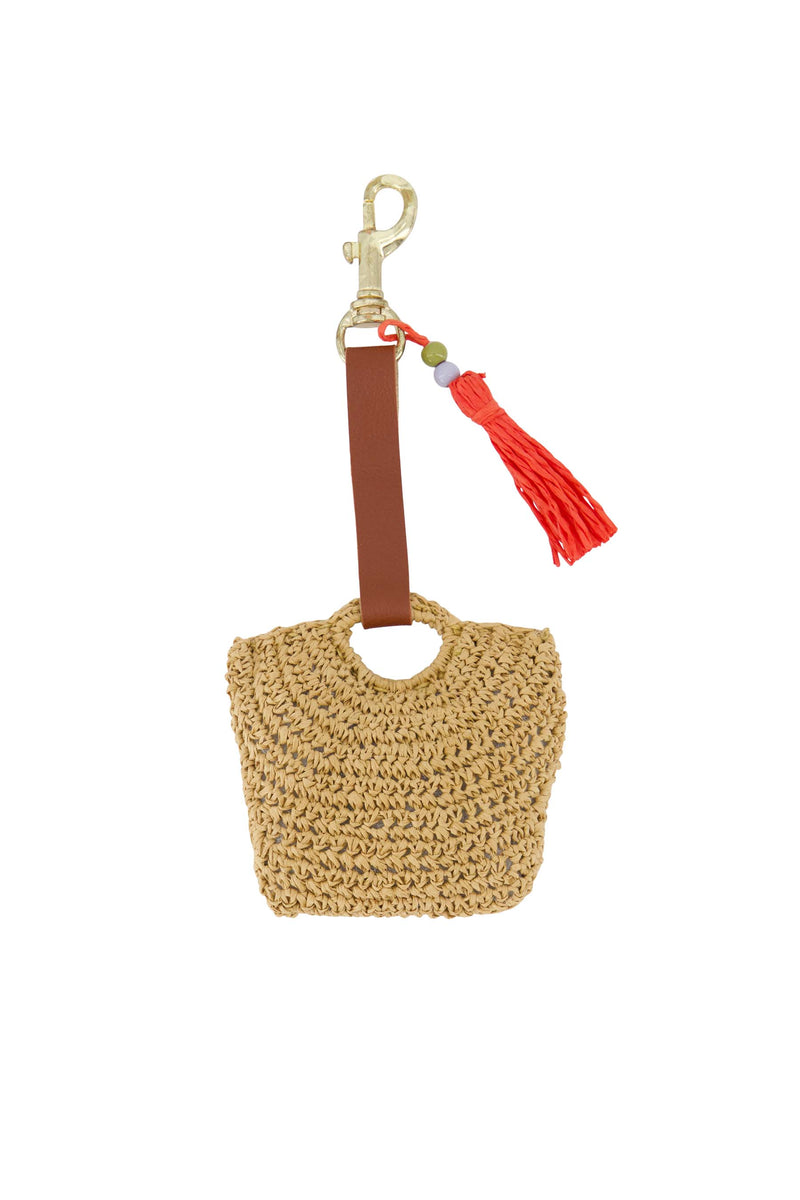 gehaakte tas/sleutelhanger tas | coral